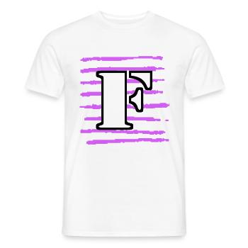 noir blanc violet rayé f - T-shirt homme - blanc - Devant - AI Model Male 178 dark (178cm)