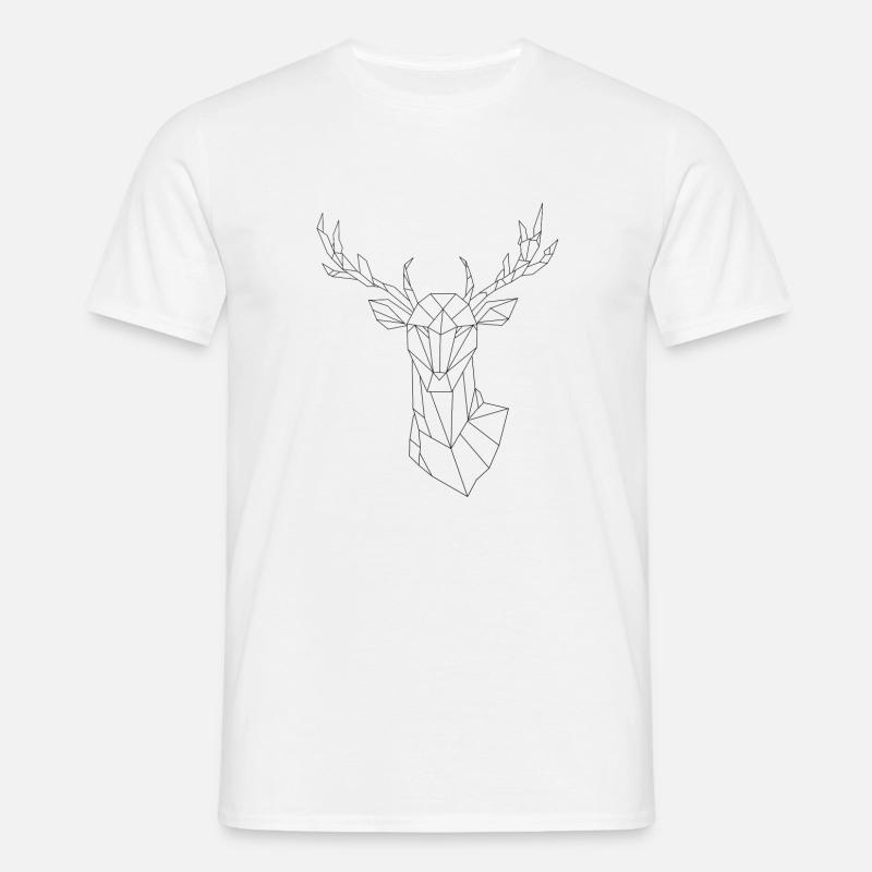 Poligonhirsch - Männer T-Shirt - Weiß