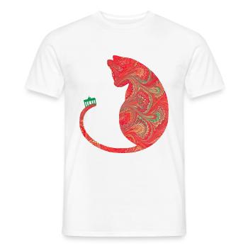chat avec brandenburger tor e 91 - T-shirt homme - blanc - Devant - AI Model Male 178 dark (178cm)