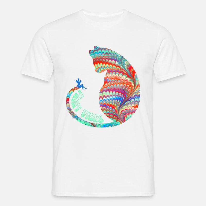Chat avec fée E 72 - T-shirt Homme - blanc