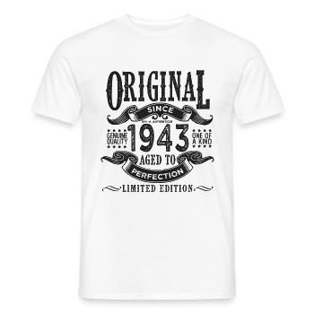 Jahrgang 1943 Jahrgang 80 Jahre Geburtstagsgeschenk - Männer T-Shirt - Weiß - Vorne - AI Model Male 178 dark (178cm)