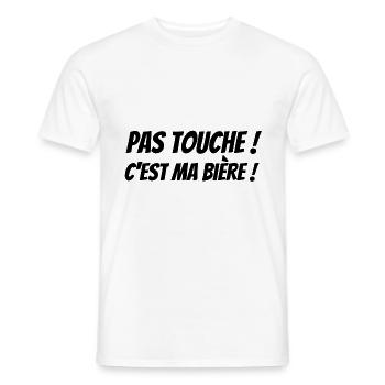Bières artisanales - Pas Touche, c'est ma bière ! - T-shirt homme - blanc - Devant - AI Model Male 178 dark (178cm)