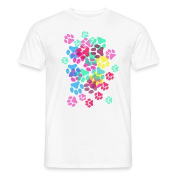 Pfote,Pfoten, Tatze, Fußabdrücke, pfotenabdrücke - Männer T-Shirt - Weiß - Vorne - AI Model Male 178 dark (178cm)