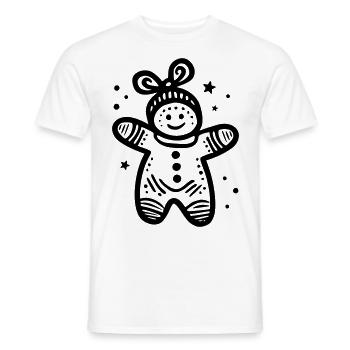 Bonhomme en pain d’épice - T-shirt homme - blanc - Devant - AI Model Male 178 dark (178cm)