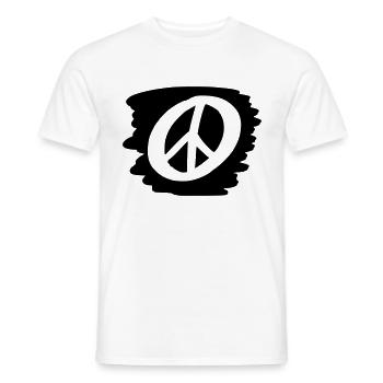 Peace Sign Drawing Peace Sketch black - Men's T-Shirt - white - Front - AI Model Male 178 dark (178cm)