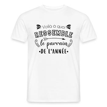 Parrain de l'année - T-shirt homme - blanc - Devant - AI Model Male 178 dark (178cm)