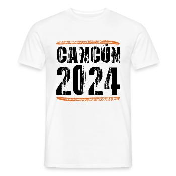 Cancun 2024 Saying - Men's T-Shirt - white - Front - AI Model Male 178 dark (178cm)