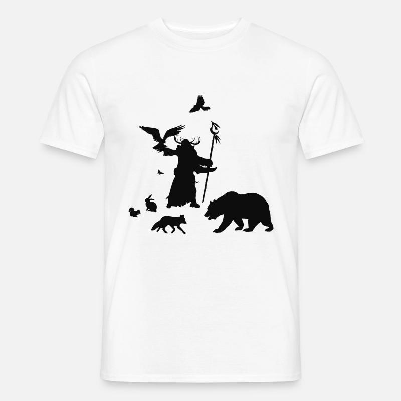 Der Druide, cooles Fantasy Rollenspiel Design - Männer T-Shirt - Weiß
