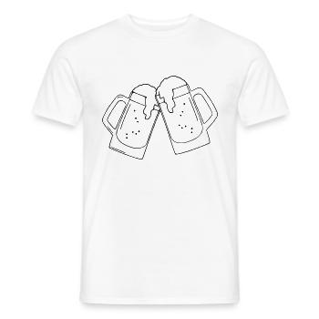 Beer Drawing Party Celebrations Black - Men's T-Shirt - white - Front - AI Model Male 178 dark (178cm)