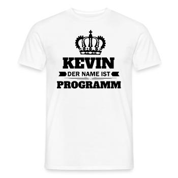 kevin der name ist Programm - Männer T-Shirt - Weiß - Vorne - AI Model Male 178 dark (178cm)