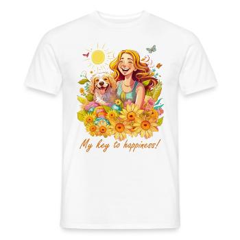 Joie de vivre in summer in nature - Men's T-Shirt - white - Front - AI Model Male 178 dark (178cm)