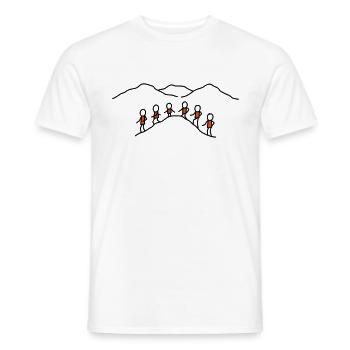 6 Männchen wandern - V2 - Männer T-Shirt - Weiß - Vorne - AI Model Male 178 dark (178cm)