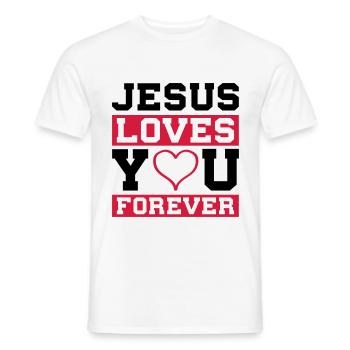 Jesus loves you heart - Men's T-Shirt - white - Front - AI Model Male 178 dark (178cm)
