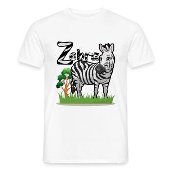 Zèbre - T-shirt homme - blanc - Devant - AI Model Male 178 dark (178cm)