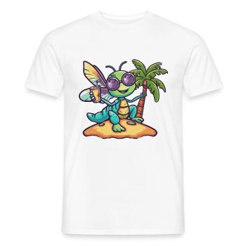 Libellule vacances d’été - T-shirt homme - blanc - Devant - AI Model Male 178 dark (178cm)