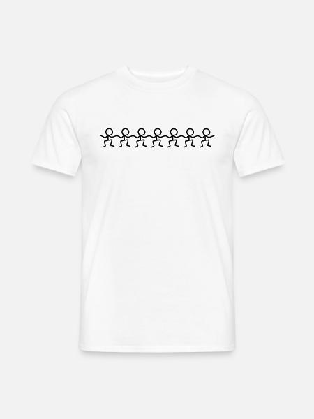 7 Kinder / Strichmännchen - Familie - Männer T-Shirt - Weiß