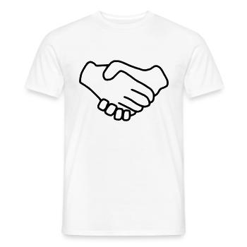 Emoji Main Donner Sketch Noir - T-shirt homme - blanc - Devant - AI Model Male 178 dark (178cm)