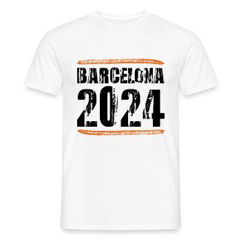 Devis Barcelone 2024 - T-shirt homme - blanc - Devant - AI Model Male 178 dark (178cm)