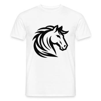 Elegant horse motif - Men's T-Shirt - white - Front - AI Model Male 178 dark (178cm)