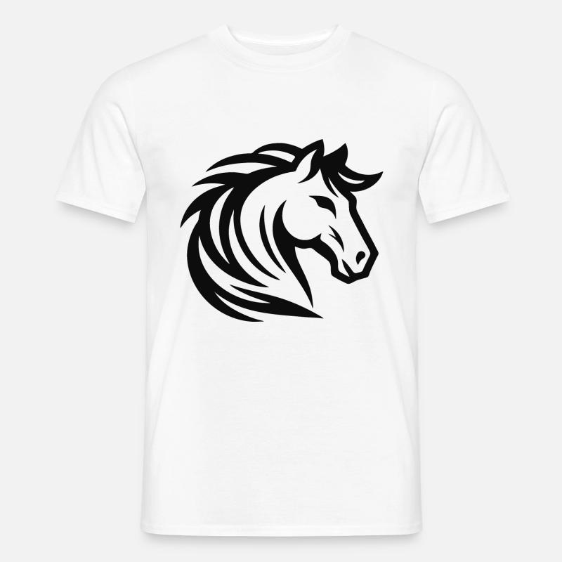 Elegantes Pferde Motiv - Männer T-Shirt - Weiß