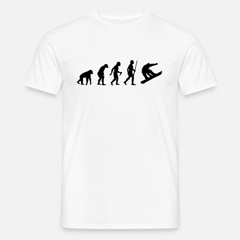 Snowboard Evolution - Männer T-Shirt - Weiß