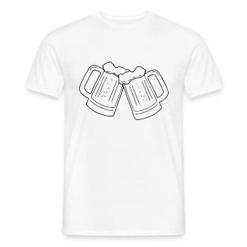Bier Zeichnung Party Feiern schwarz - Männer T-Shirt - Weiß - Vorne - AI Model Male 178 dark (178cm)