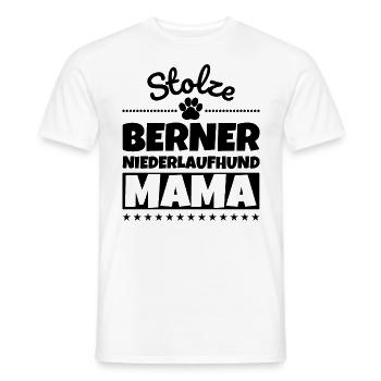 Stolze Berner Niederlaufhund Mama - Männer T-Shirt - Weiß - Vorne - AI Model Male 178 dark (178cm)