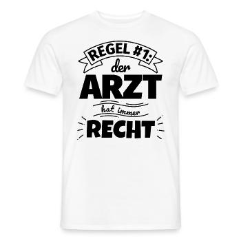 Arzt Geschenke – Hat immer Recht - Männer T-Shirt - Weiß - Vorne - AI Model Male 178 dark (178cm)