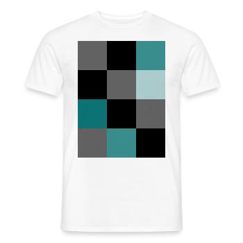 Pixel sarcelle - T-shirt homme - blanc - Devant - AI Model Male 178 dark (178cm)
