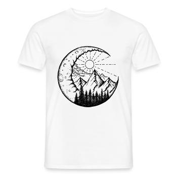Paysage de montagne dans la lune (noir) - T-shirt homme - blanc - Devant - AI Model Male 178 dark (178cm)