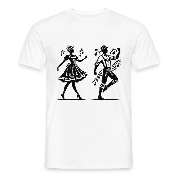 Conception de musique folklorique pour les amateurs de tradition - T-shirt homme - blanc - Devant - AI Model Male 178 dark (178cm)