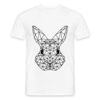 POLYGON bunny triangle easter bunny easter gift - Men's T-Shirt - white - Front - AI Model Male 178 dark (178cm)