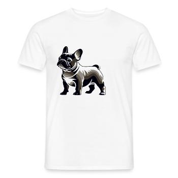 French Bulldog - Pet Dog Design - Men's T-Shirt - white - Front - AI Model Male 178 dark (178cm)
