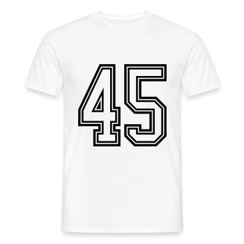 45 number symbol - Men's T-Shirt - white - Front - AI Model Male 178 dark (178cm)
