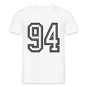 94 Number Symbol - Men's T-Shirt - white - Front - AI Model Male 178 dark (178cm)
