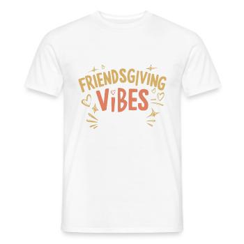 Friendship Thanksgiving, Grateful Friends - Men's T-Shirt - white - Front - AI Model Male 178 dark (178cm)