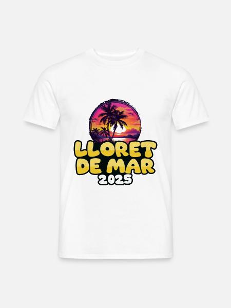 Lloret De Mar 2025 Palmen Bunt - Männer T-Shirt - Weiß