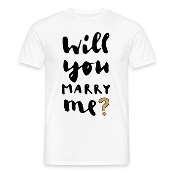 Veux-tu m'épouser? Proposition - T-shirt homme - blanc - Devant - AI Model Male 178 dark (178cm)