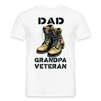 Fier papa grand-père vétéran bottes patriotique États-Unis - T-shirt homme - blanc - Devant - AI Model Male 178 dark (178cm)