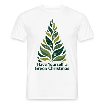 Eco Friendly Green Christmas Tree - Men's T-Shirt - white - Front - AI Model Male 178 dark (178cm)