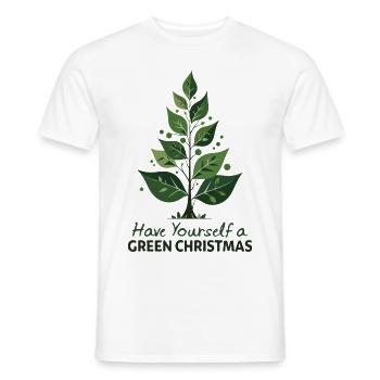 Eco Friendly Green Christmas Tree - Men's T-Shirt - white - Front - AI Model Male 178 dark (178cm)