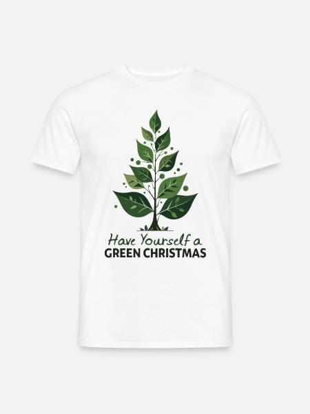 Eco Friendly Green Christmas Tree - Men's T-Shirt - white