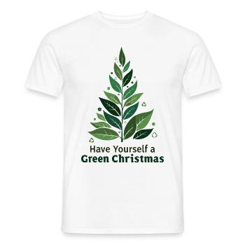 Eco Friendly Green Christmas Tree - Men's T-Shirt - white - Front - AI Model Male 178 dark (178cm)