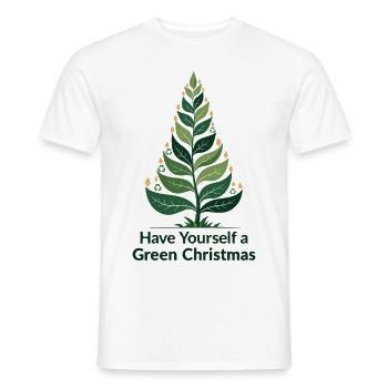 Eco Friendly Green Christmas Tree - Men's T-Shirt - white - Front - AI Model Male 178 dark (178cm)