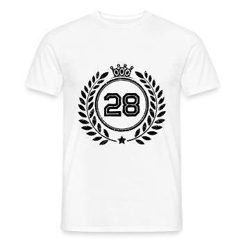 28 Zahl Kranz - Männer T-Shirt - Weiß - Vorne - AI Model Male 178 dark (178cm)