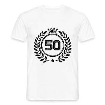 50 Number wreath - Men's T-Shirt - white - Front - AI Model Male 178 dark (178cm)