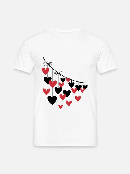 Ghirlanda Cuore Molti Cuori - T-shirt uomo - bianco