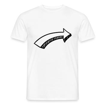 Arrow drawing sketch black - Men's T-Shirt - white - Front - AI Model Male 178 dark (178cm)