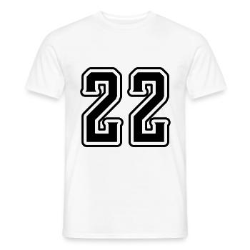 22 number symbol - Men's T-Shirt - white - Front - AI Model Male 178 dark (178cm)