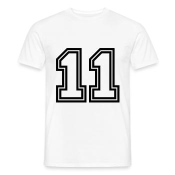 11 Number symbol - Men's T-Shirt - white - Front - AI Model Male 178 dark (178cm)